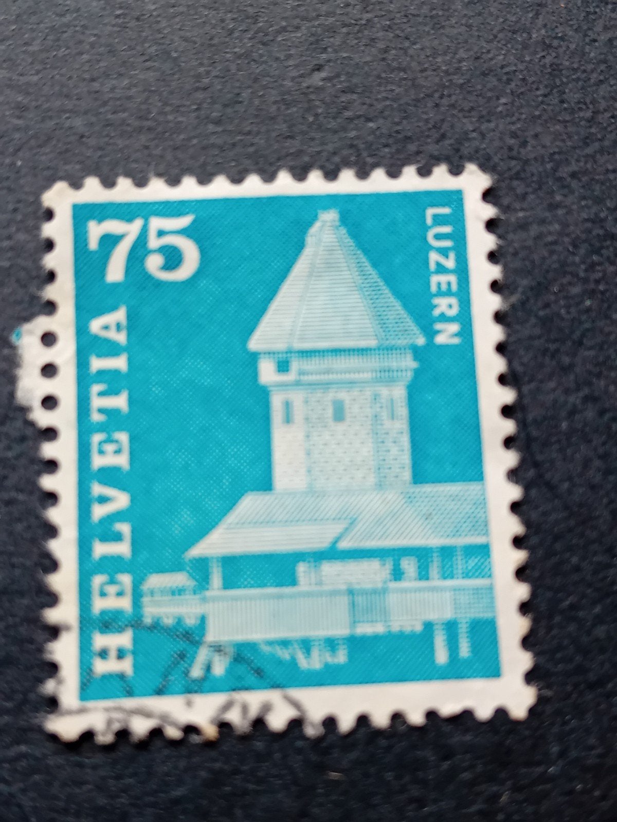 Zeldzame Zwitserse postzegel Helvetia Luzern 75, Ophalen of Verzenden