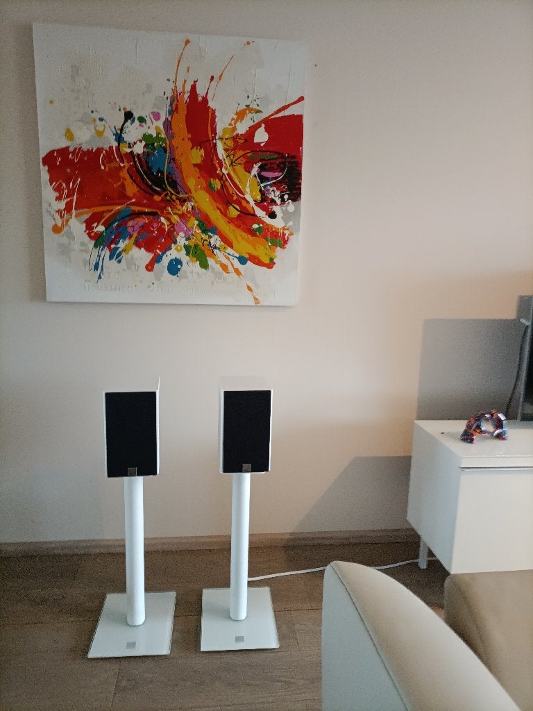 DALI Zensor 1 Luidsprekers + Standaards, Audio, Tv en Foto, Luidsprekers, Zo goed als nieuw, Front, Rear of Stereo speakers, 120 watt of meer
