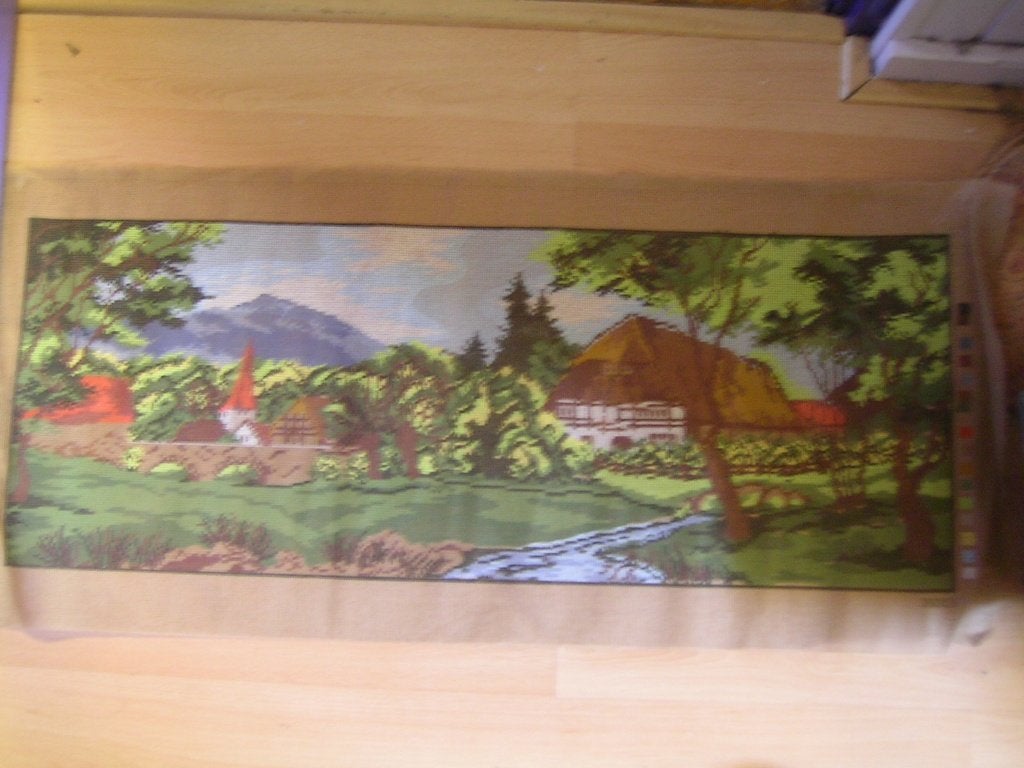 NIEUW, Stramien, boerderij landschap. En Verkoop DMC Garens!, Ophalen of Verzenden, Nieuw, Handborduren, Onderdeel of Toebehoren