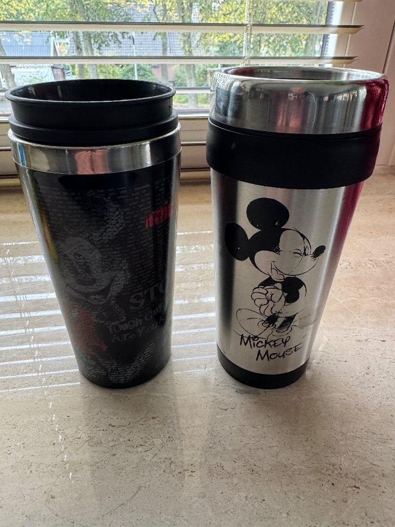Mickey Mouse warmhoudbekers, Ophalen of Verzenden, Mickey Mouse, Zo goed als nieuw, Servies
