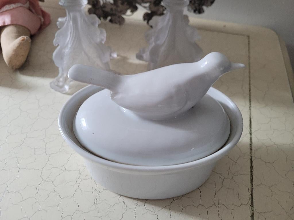 Vintage Frans patepotje met vogel, Heikant 21 Kaatsheuvel, Overige typen, Belle Vieille Brocante, Ophalen of Verzenden