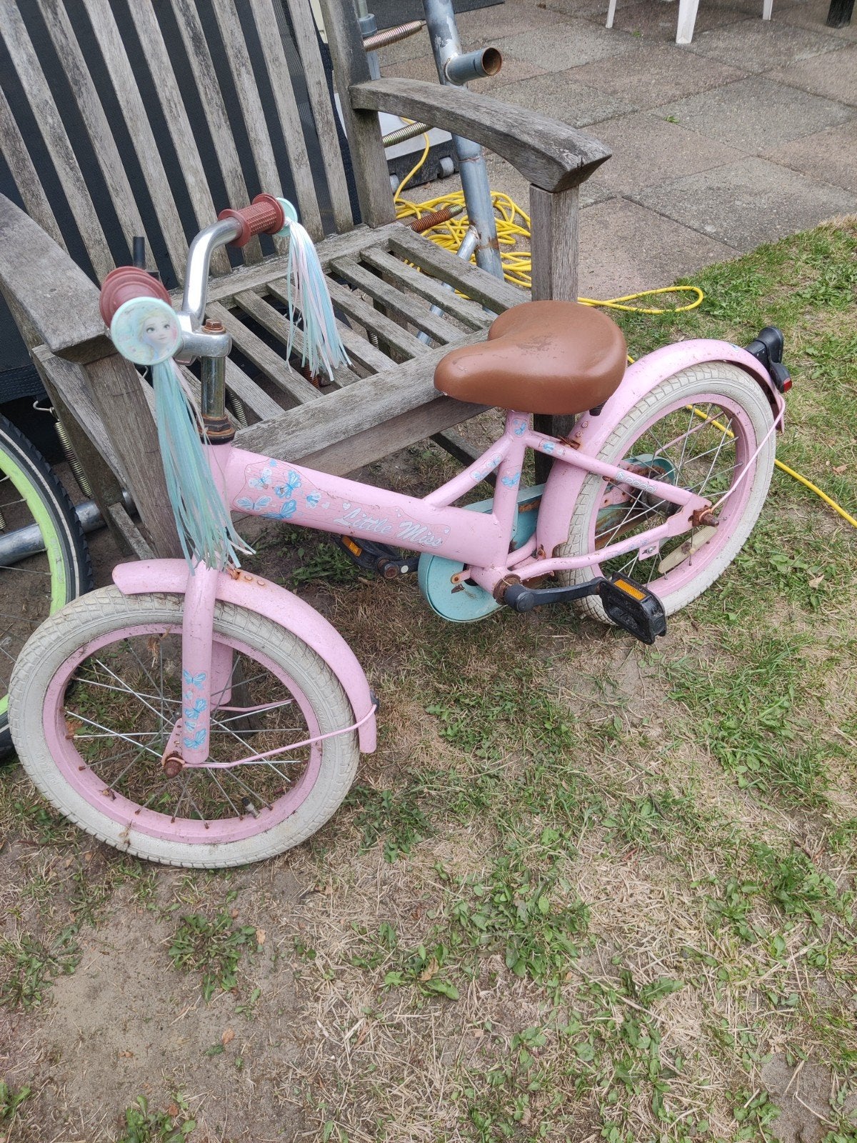 Roze kinderfiets 16 inch met terugtraprem, Ophalen, Gebruikt, Terugtraprem, 16 tot 20 inch