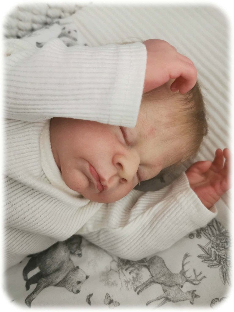 Reborn baby Theo, Verzamelen, Poppen, Nieuw, Babypop, Levensecht of Reborn, Ophalen of Verzenden