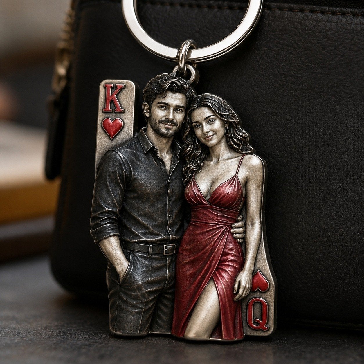 💕 Unieke Liefdes Sleutelhanger – King & Queen of Hearts ❤️, Verzenden, Nieuw, Merk