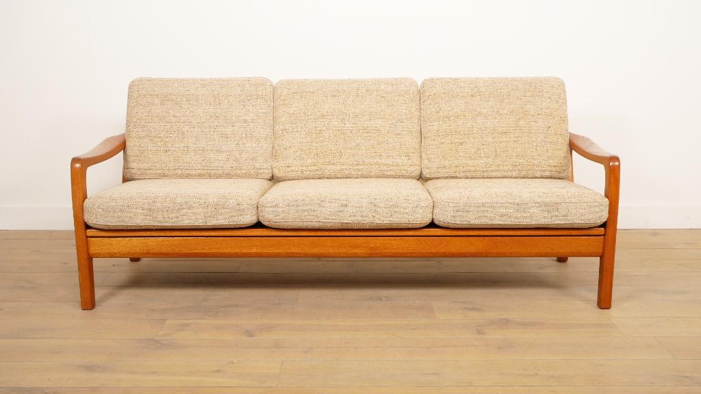 Vintage bank | 3-zits | Slaapbank | Juul Kristensen | Crème, 100 cm, Eenpersoons, 210 cm, Ophalen of Verzenden