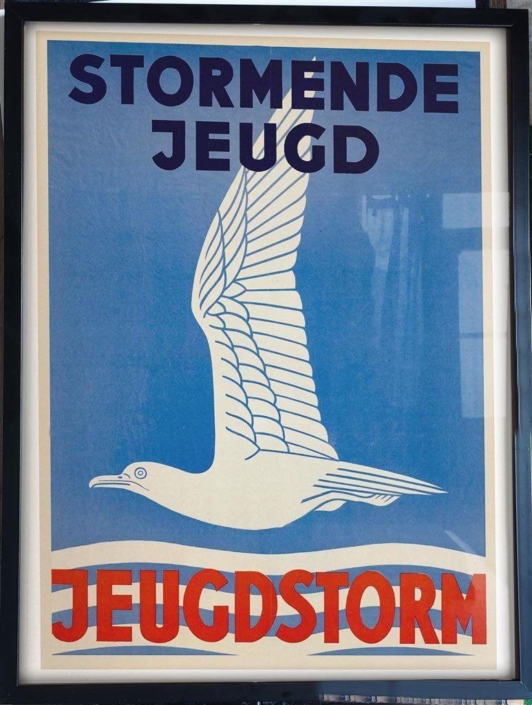 JEUGDSTORM n.s.b Propaganda Affiche in Lijst, Verzamelen, Verzenden, Nederland, Foto of Poster