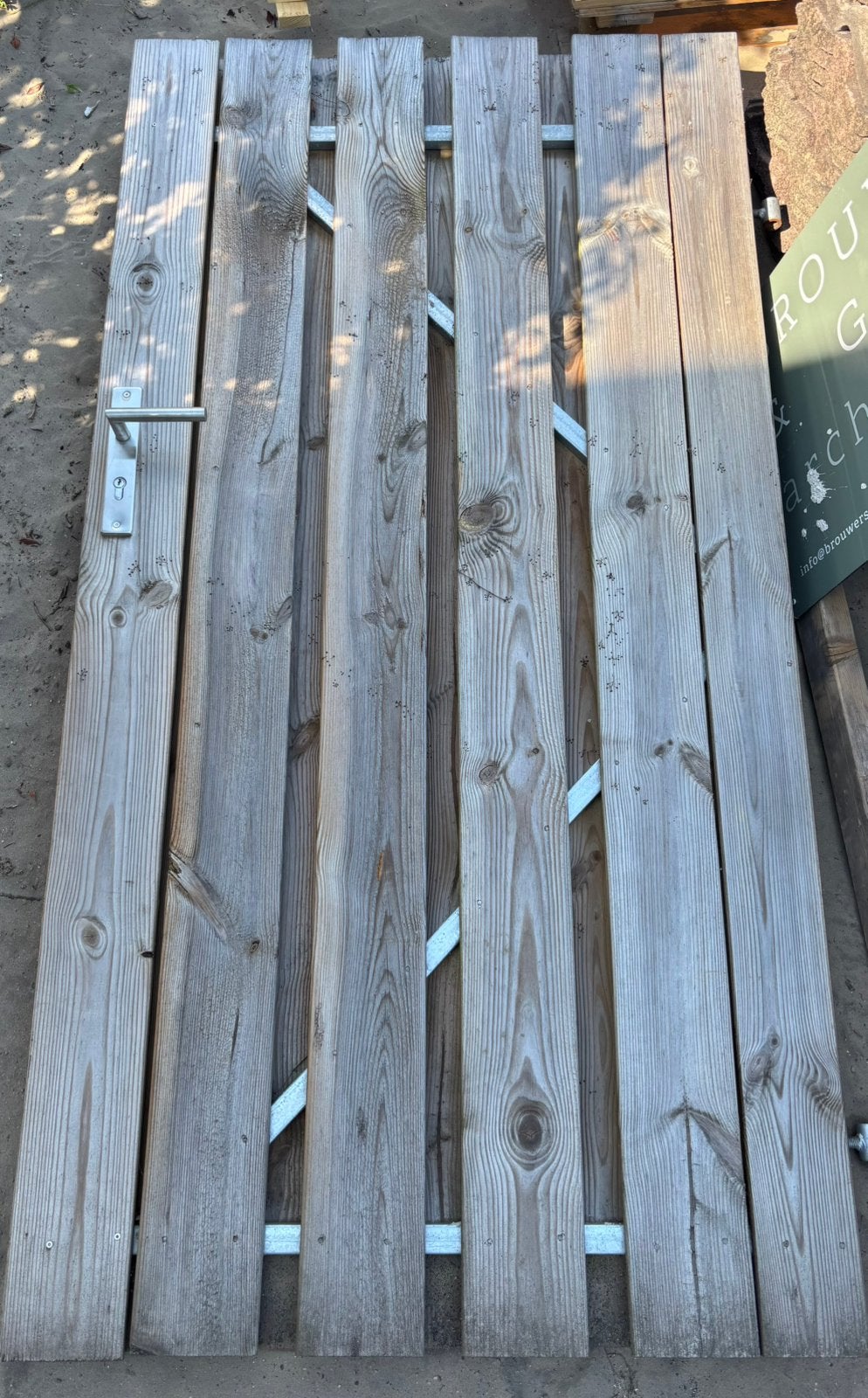 Houten poortdeur, Tuin en Terras, Ophalen, 1 tot 2 meter, Minder dan 3 meter, Zo goed als nieuw