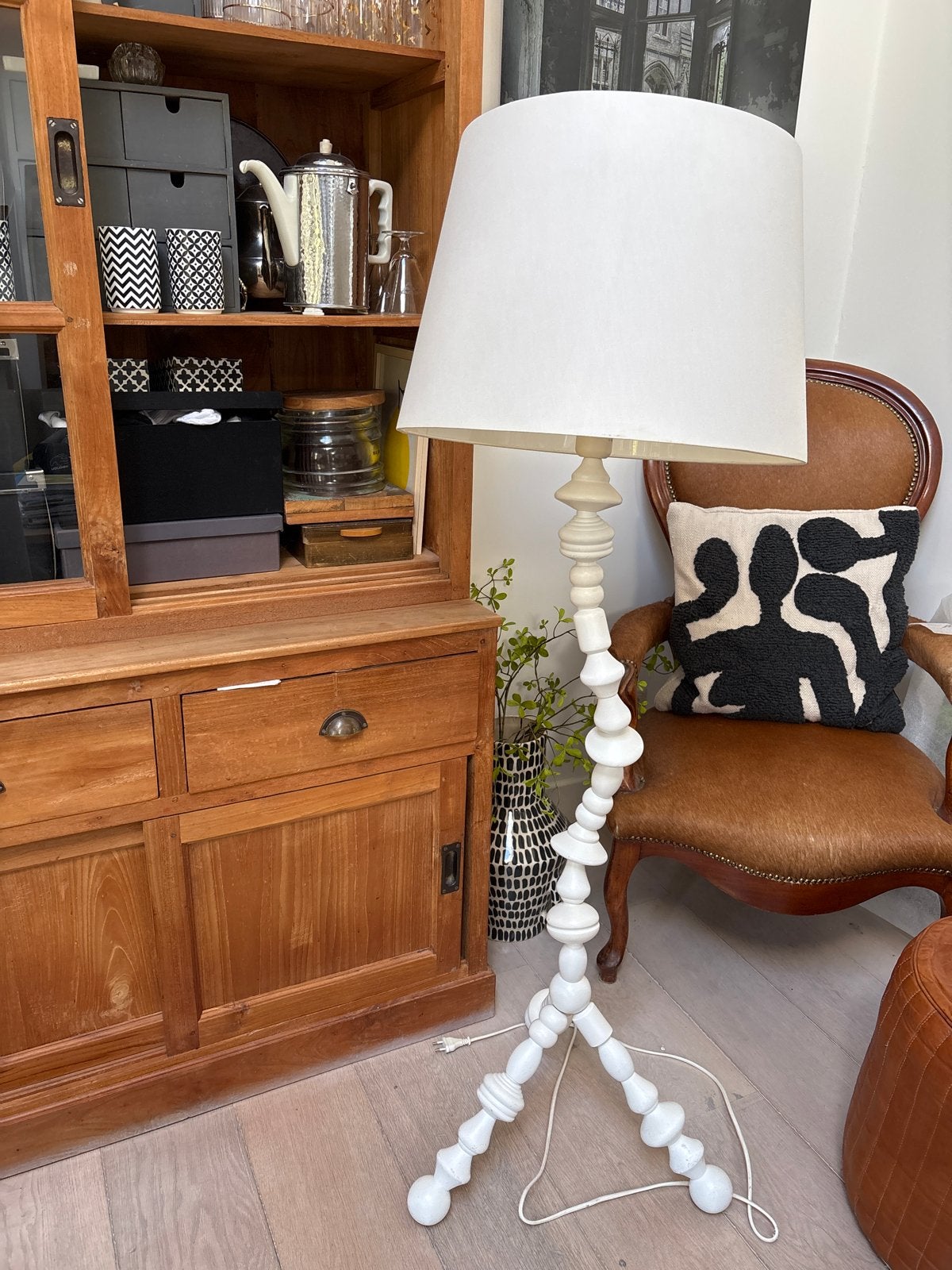 IKEA PS Svarva vloerlamp originele stoffen kap, Ophalen, Gebruikt, E27 (groot), 150 tot 200 cm