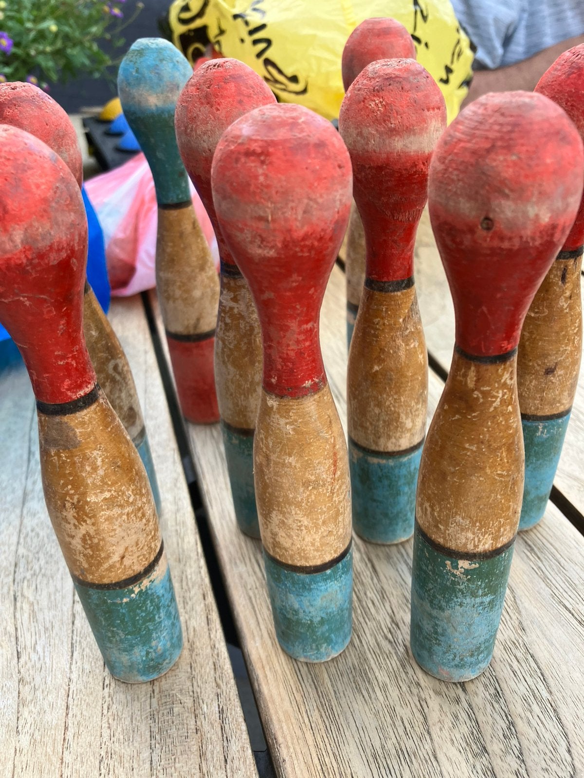 Jaren 60 houten kegels, Ophalen, Gebruikt
