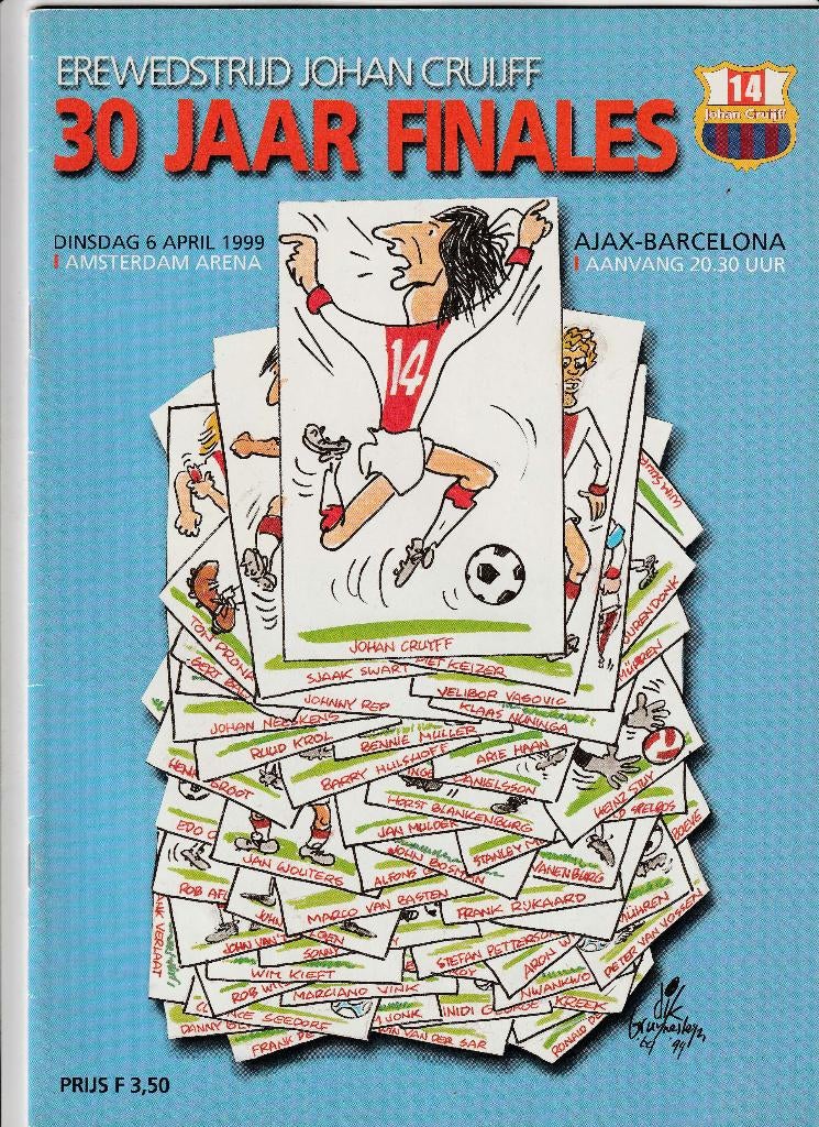 programma boekje ajax-barcelona afscheid johan cruyff, Ophalen of Verzenden, Nieuw, Ajax, Boek of Tijdschrift