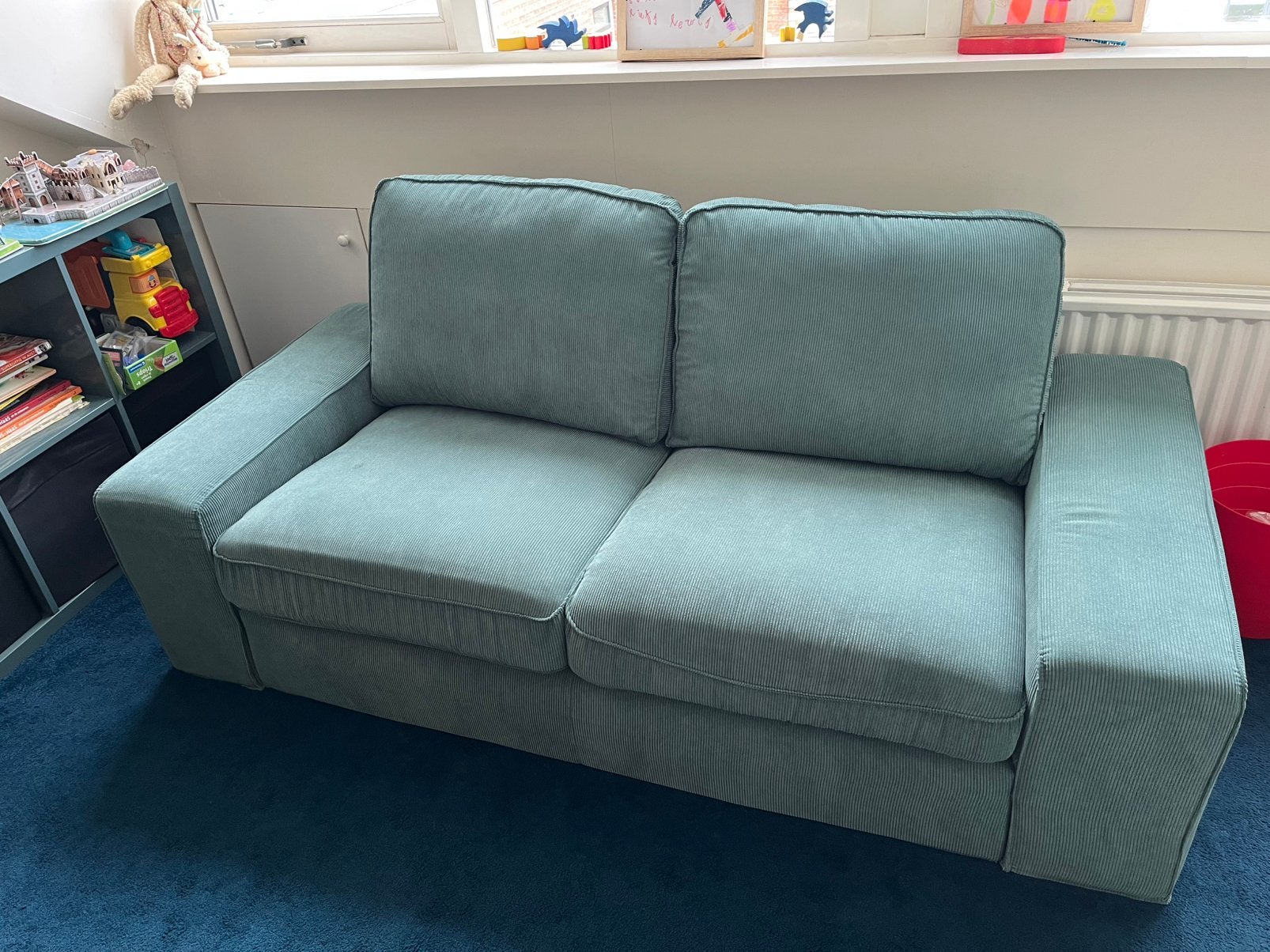 Ikea Kivik 2- zits kelinge grijsturkoois, Ophalen, Gebruikt, 150 tot 200 cm, Tweepersoons