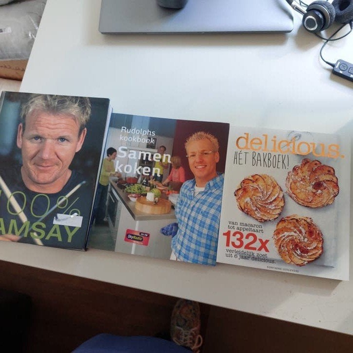3 kookboeken: Gordon Ramsay, Rudolph en Delicious, Ophalen, Gelezen, Gordon Ramsay, Rudolph van Veen, Delicious, Hoofdgerechten