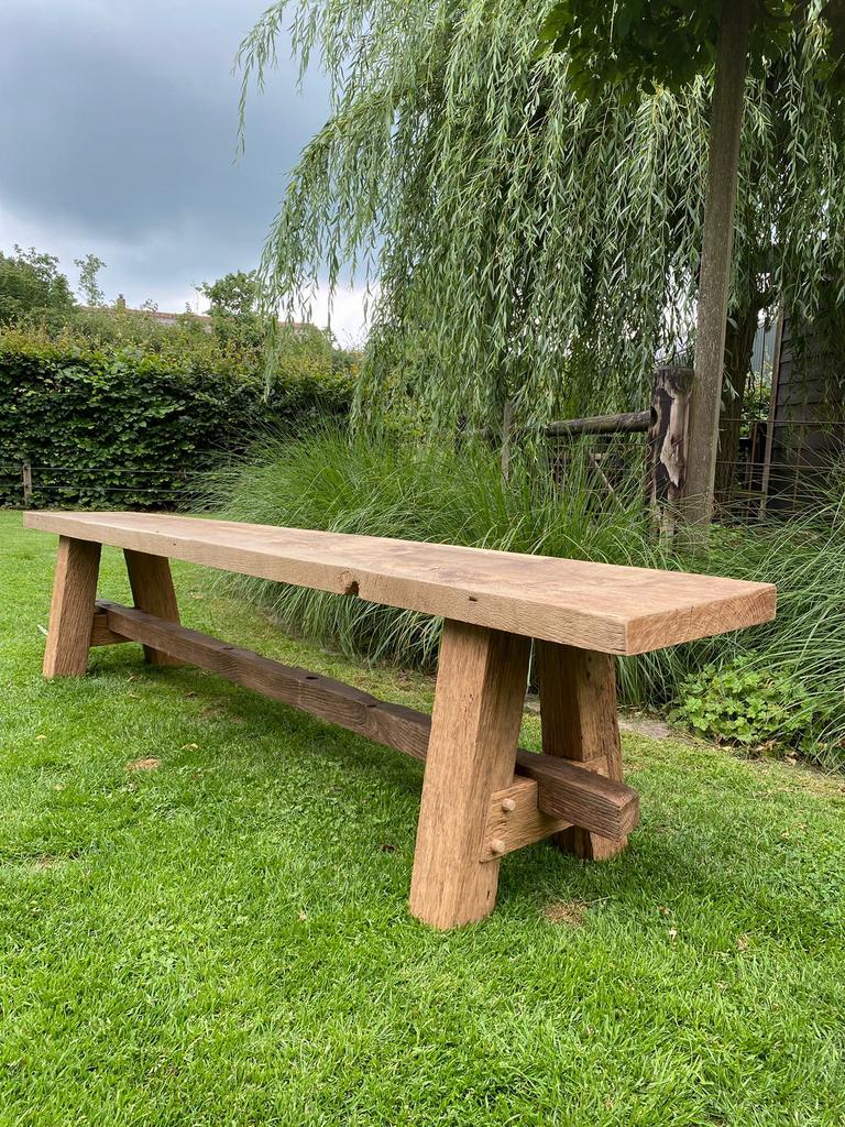 Landelijke oud eiken bank, Ophalen, Hout