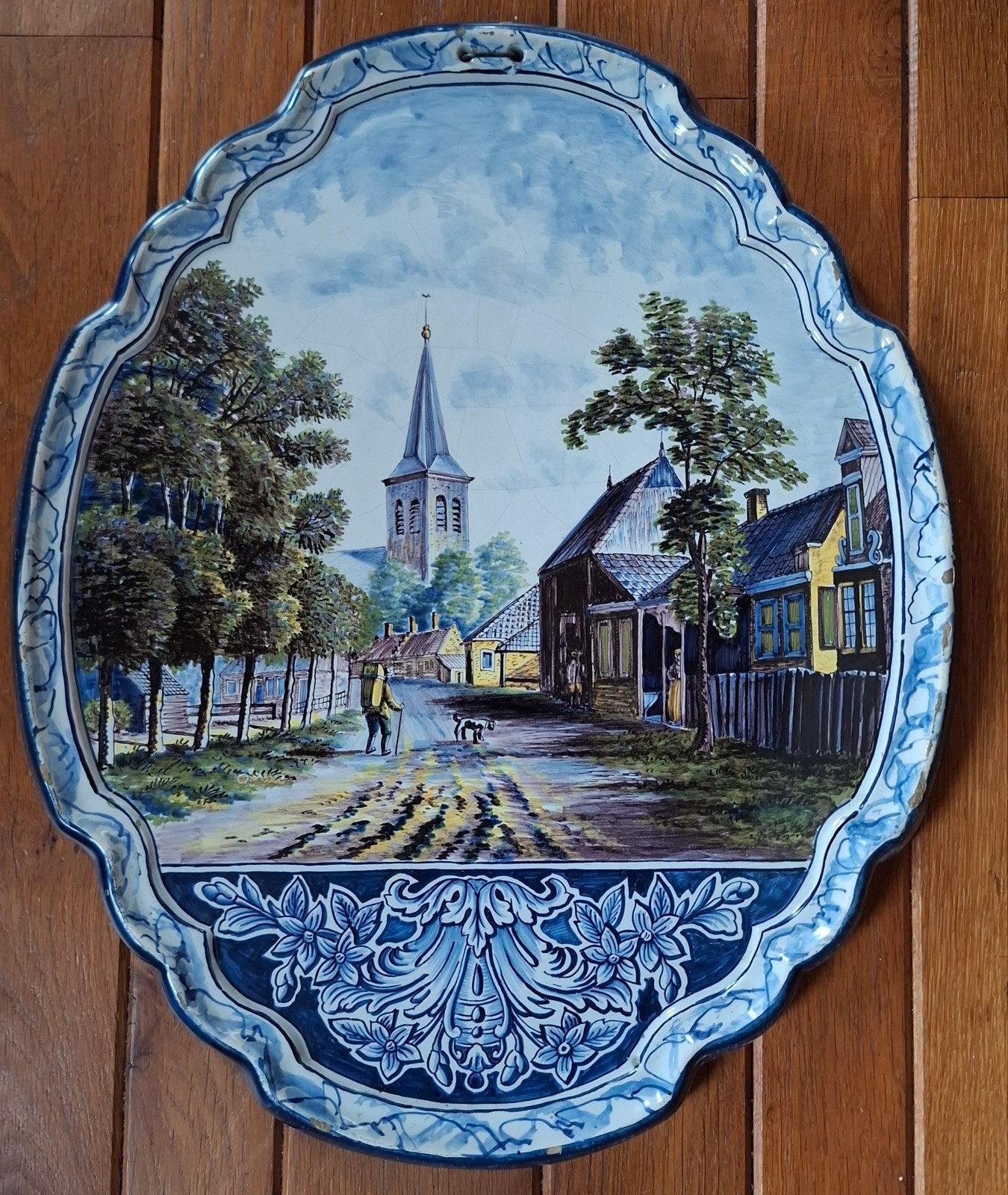 Antieke wandplaat, Makkum, Tichelaar., Ophalen of Verzenden