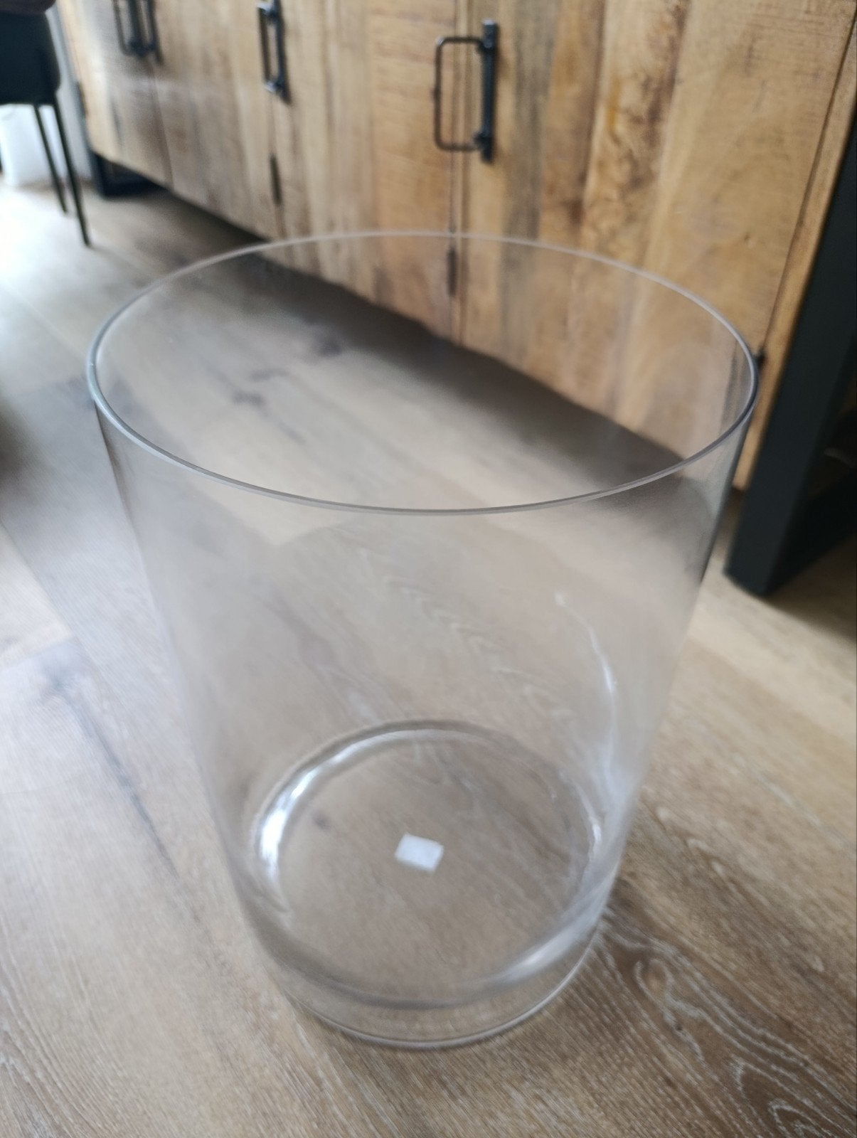glazen cilinder vaas xxl 40x26cm, Ophalen, Handgemaakt, Nieuw, Glas