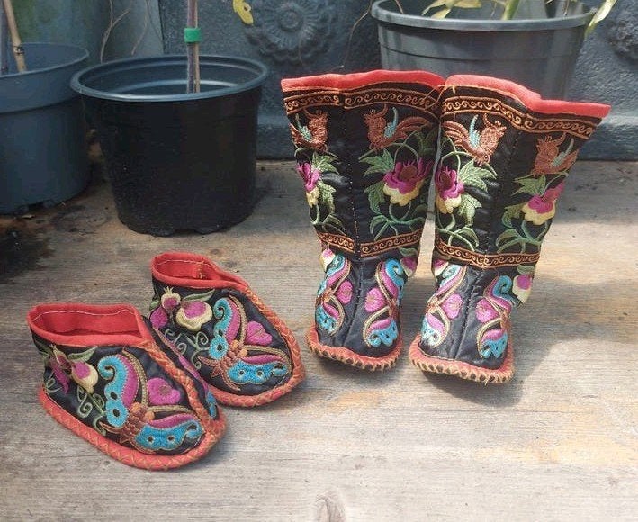 Chinese geborduurde baby schoentjes en laarsjes, Ophalen of Verzenden