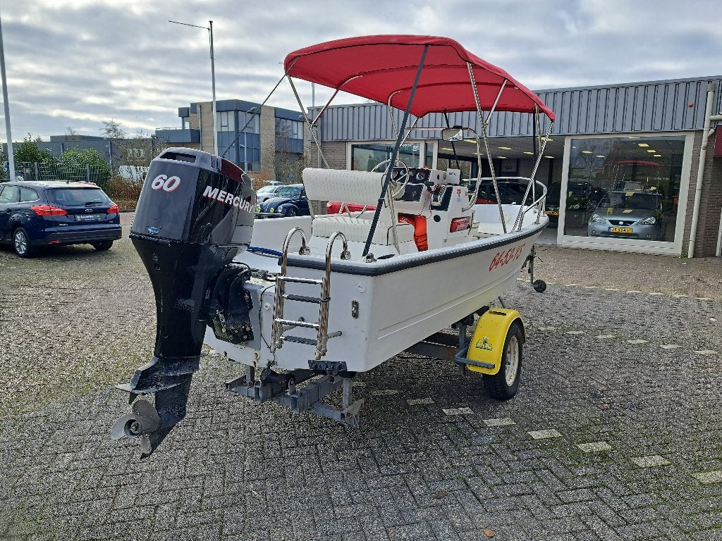 Lodgic boot met Mercury 60pk buitenboordmotor, Watersport en Boten, Gebruikt, Buitenboordmotor, Polyester, Consoleboot