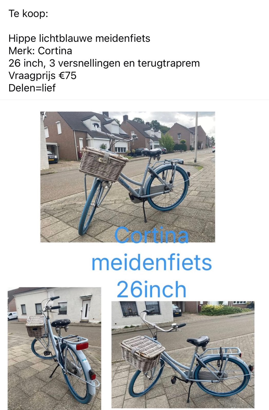 Te koop aangeboden 26 inch meiden fiets, Fietsen en Brommers, Ophalen, Zo goed als nieuw, 26 inch of meer, Versnellingen