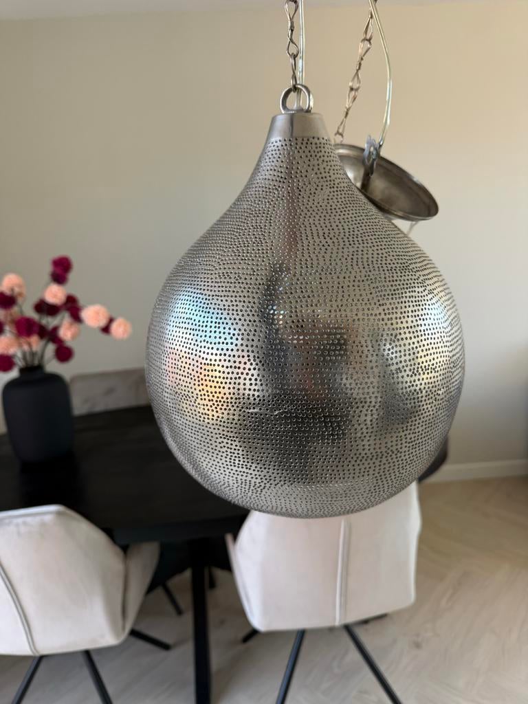 3 Zenza Oosterse Hanglampen Zilver Handgemaakt, Huis en Inrichting, Lampen | Hanglampen, Overige materialen, Oosterse stijl, Ophalen of Verzenden