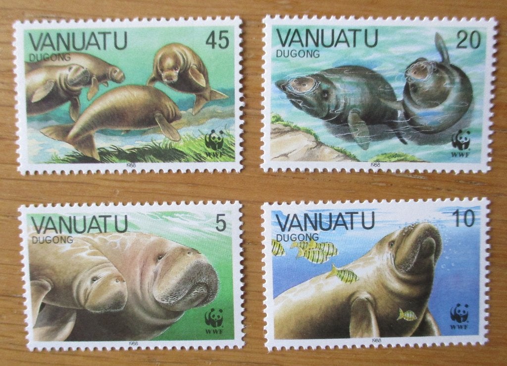 Vanuatu, WWF serie Indische zeekoe, 1988, Verzenden, Postfris, Dier of Natuur