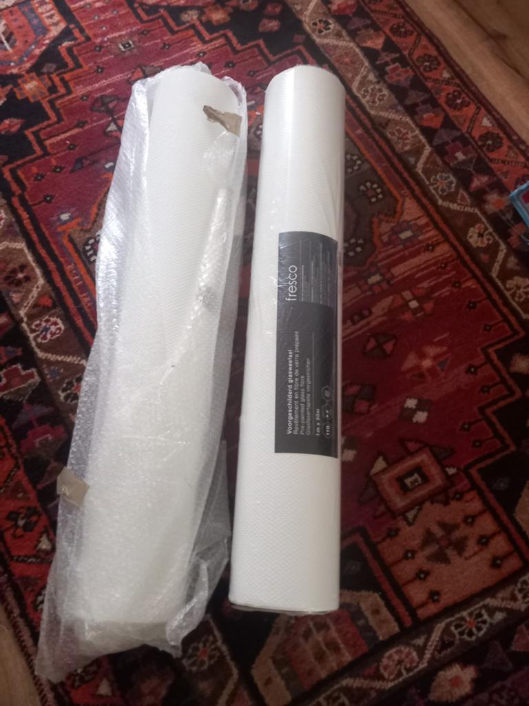 Voorgeschilderd glasweefselbehang 1.5 rol., Ophalen, Wit