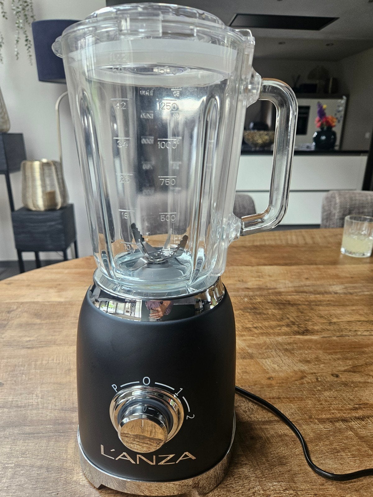 L'ANZA Blender - Zwart met glazen kan nieuw!!!, Ophalen of Verzenden, Nieuw, Blender