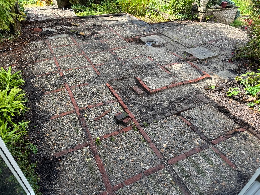 Terrastegels - Grindtegels, Tuin en Terras, Tegels en Klinkers, Ophalen, Gebruikt, 10 m² of meer, Beton
