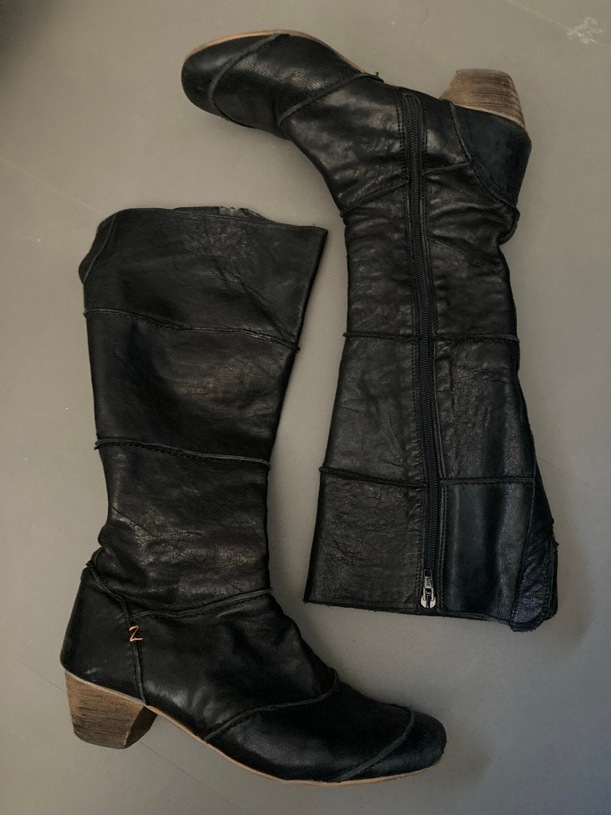 Zwarte leren laarzen met hak - Maat 39, Kleding | Dames, Schoenen, Ophalen, Gedragen, Zwart, Hoge laarzen
