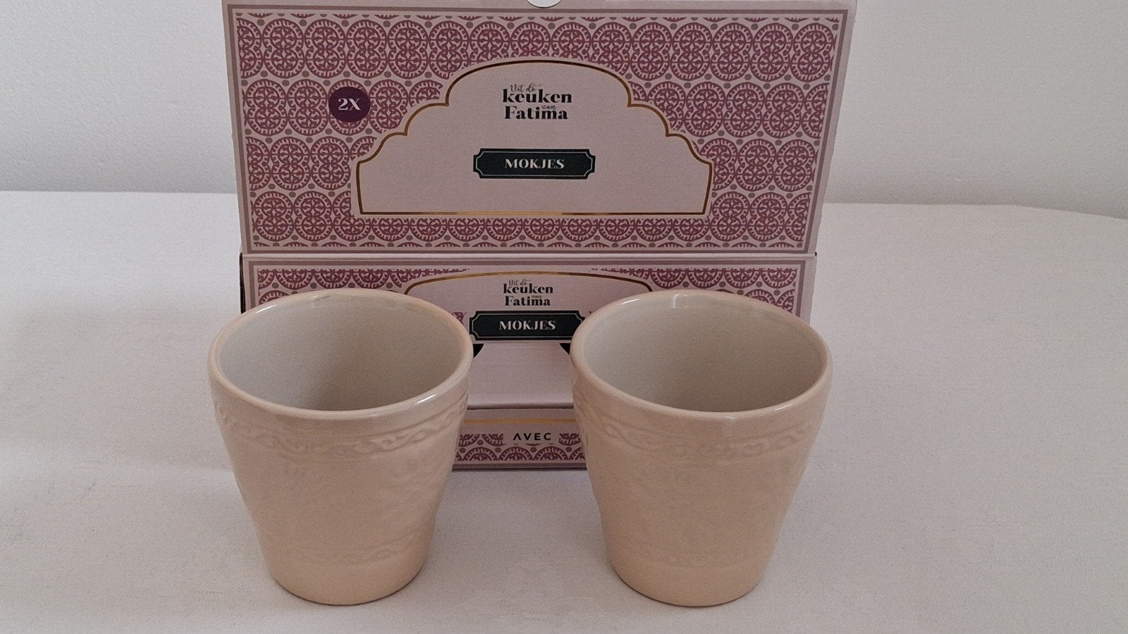 Set van 2 Keuken van Fatima mokjes - Nieuw in doos, Overige typen, Nieuw, Steen/keramiek, Overige merken