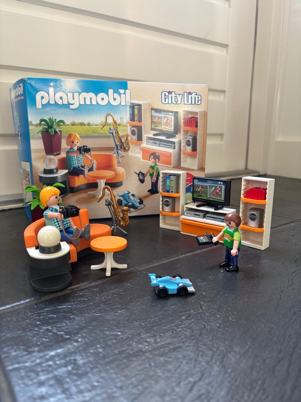 Playmobil City Life Woonkamer (9267) met TV en Muziek, Complete set, Overige typen, Ophalen of Verzenden, Zo goed als nieuw