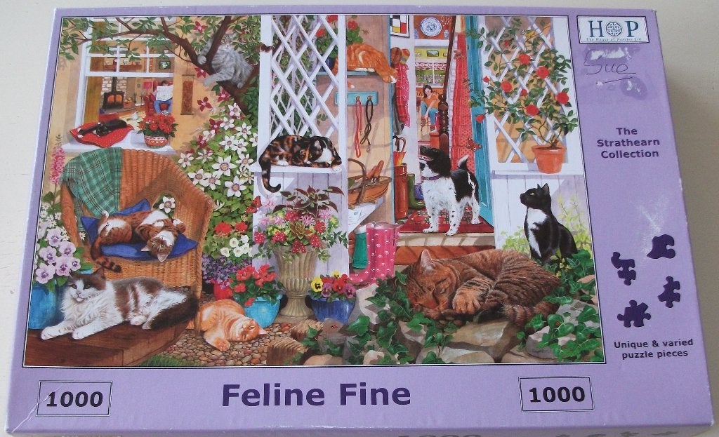 Puzzel *** FELINE FINE *** 1000 stukjes Hop Puzzel, Ophalen of Verzenden, 500 t/m 1500 stukjes, Zo goed als nieuw, Legpuzzel
