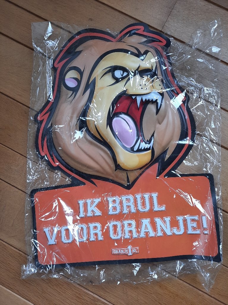 ORANJE VOETBAL reclame bord leeuw, Ophalen of Verzenden, Oranje of Koningsdag