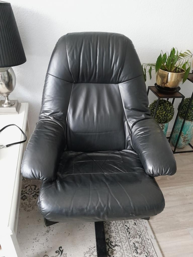 Gratis leren stoel., Huis en Inrichting, Ophalen, Gebruikt, 75 tot 100 cm, 50 tot 75 cm