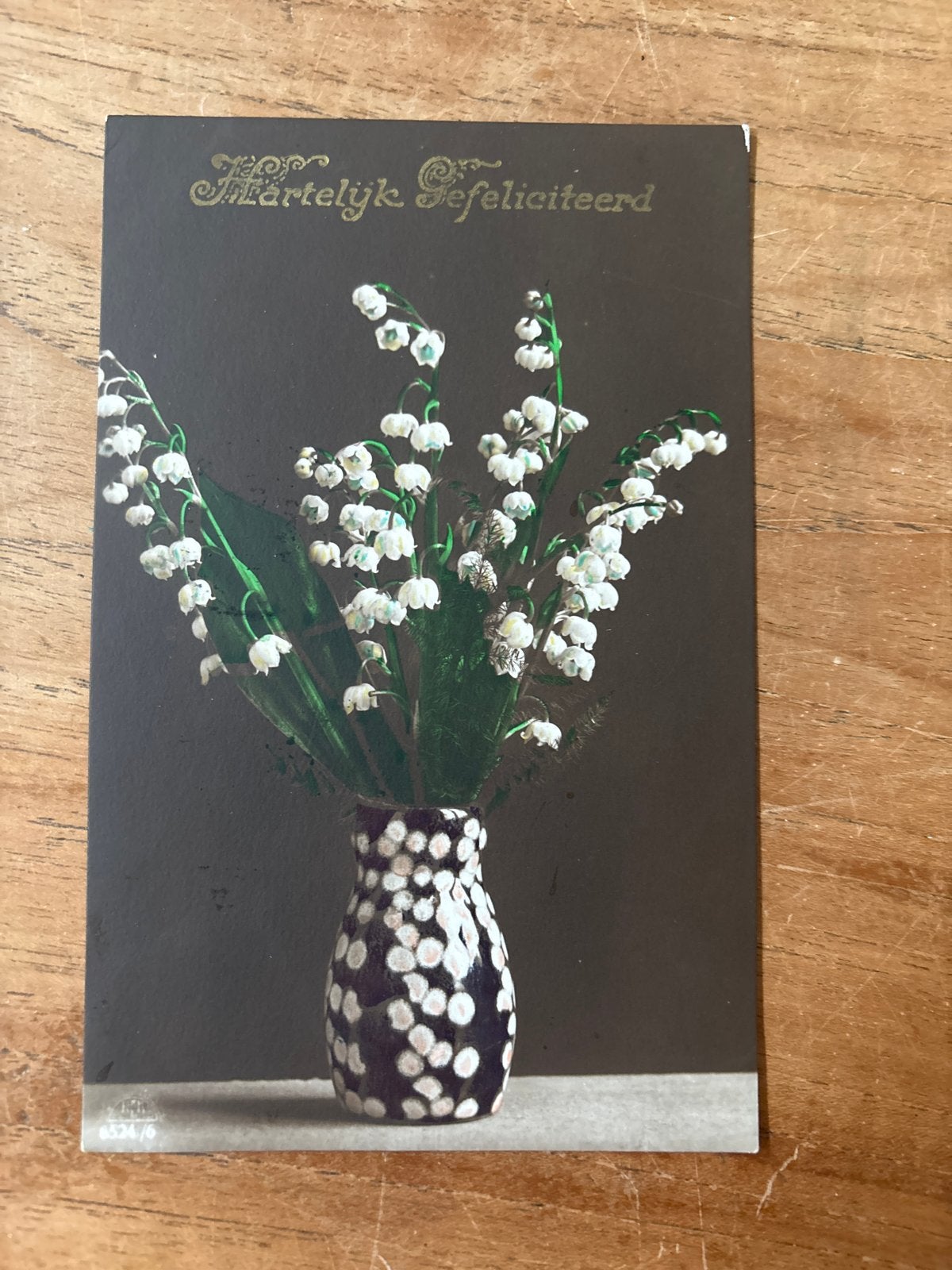 ansichtkaart: Lelietjes-van-dalen met girodienststempe, Verzenden, 1920 tot 1940, Gelopen