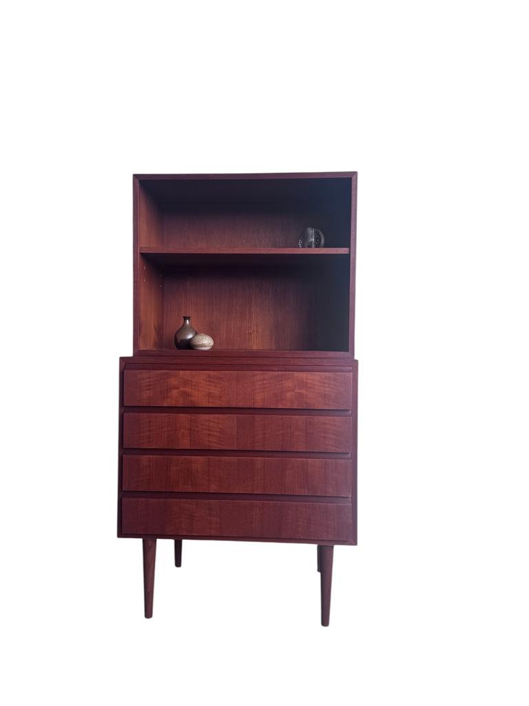 Vintage design kast  – jaren 70 – Scandinavische teak, Huis en Inrichting, Kasten | Ladekasten, Ophalen, 100 tot 150 cm, 50 tot 100 cm