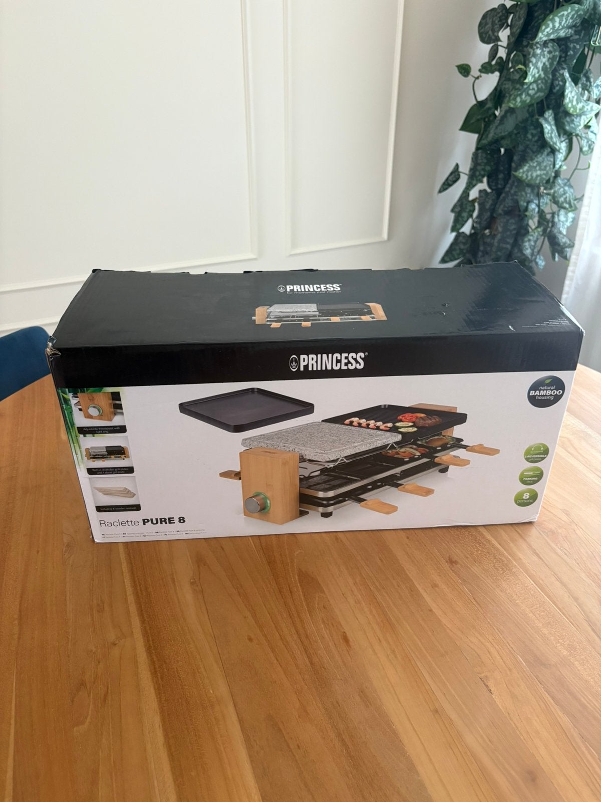 Princess Raclette Pure 8 – Compleet – 5-in-1 Gourmetstel, Witgoed en Apparatuur, Gourmetstellen, Ophalen, Zo goed als nieuw, 8 personen of meer