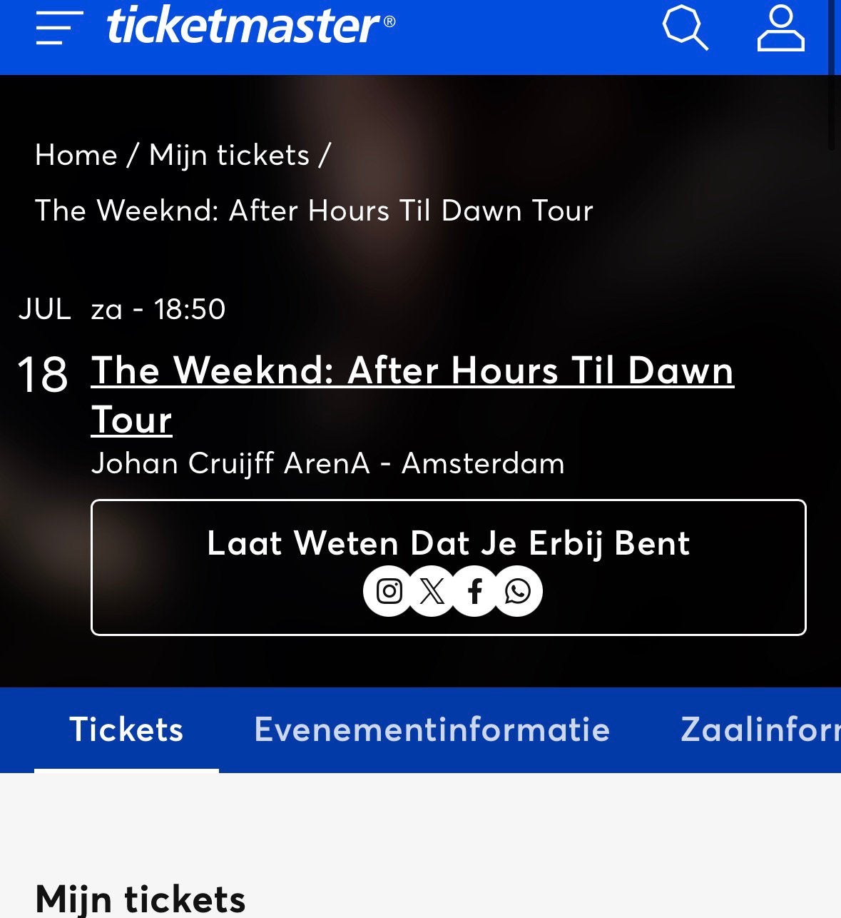 2x The Weeknd - Johan Cruijff Arena - 18 Juli - Vak 129, Tickets en Kaartjes, Twee personen, Juli