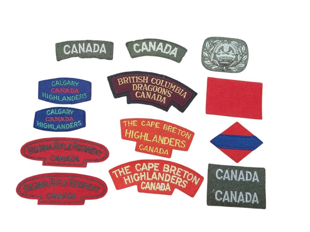 Canadese WOII Emblemen Embroidered, Verzamelen, Buiten bedrijf, Verzenden, Buiten bedrijf, Nederland