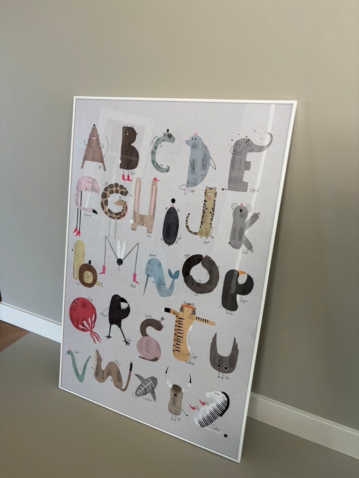 Mooie ingelijste poster ABC nog als nieuw, Ophalen, Overige merken, Zo goed als nieuw, Wanddecoratie