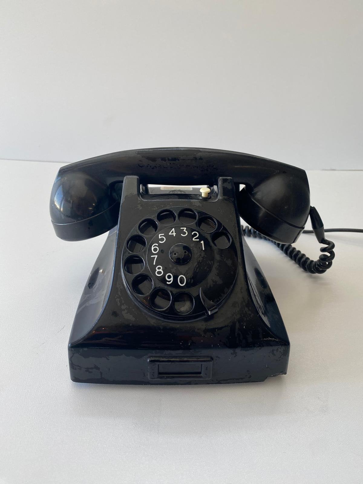 Vintage telefoon bakeliet, Ophalen of Verzenden, Gebruikt, Met draaischijf
