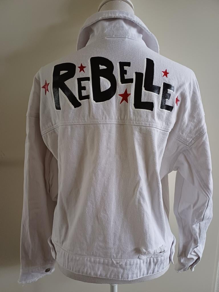 Witte spijkerjas Colourful Rebel met  opdruk - Maat M, Maat 38/40 (M), Wit, Colourful Rebel, Nieuw