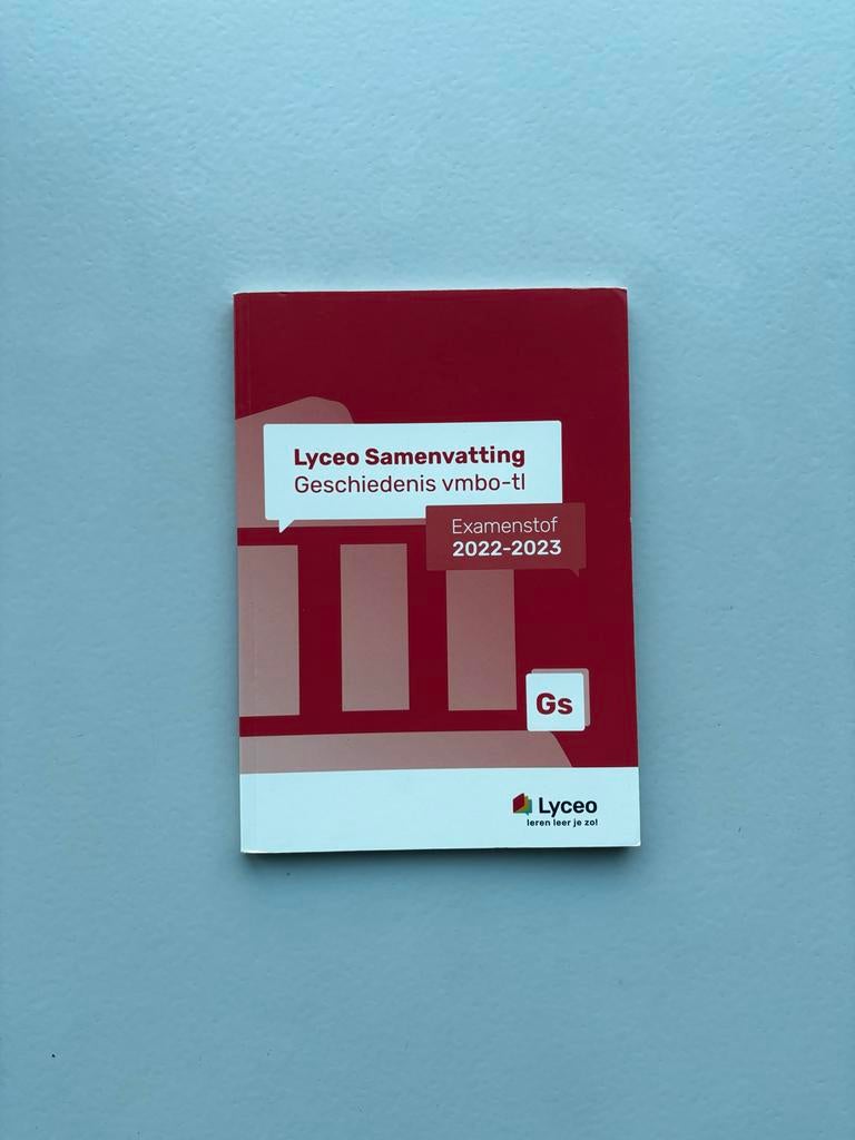 Lyceo Samenvatting Geschiedenis vmbo-tl Examenstof 2022-2023, Ophalen of Verzenden, Zo goed als nieuw
