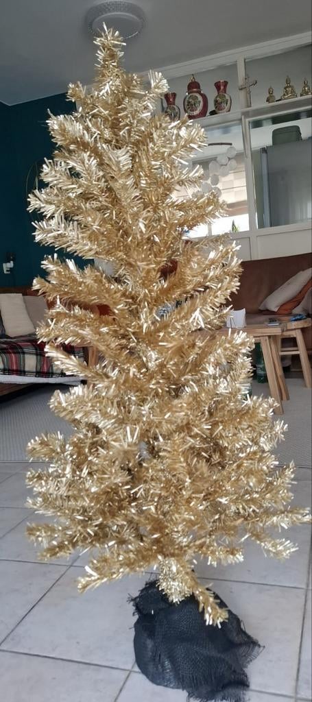 Goudkleurige kerstboom 120 cm zgan., Diversen, Ophalen of Verzenden