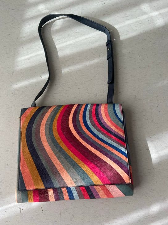 Paul Smith schoudertas swirl met kleurrijke strepen, Verzenden, Zo goed als nieuw, Overige kleuren, Schoudertasje