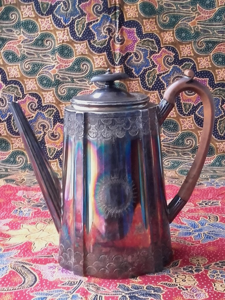 Mooie antieke silverplate theepot uit Engeland 23 cm. 1890., Ophalen of Verzenden