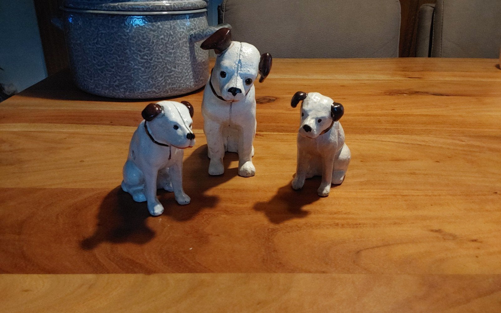 His masters voice hondjes gietijzer  7,00 en 12,50,, Antiek en Kunst, Curiosa en Brocante, Ophalen of Verzenden