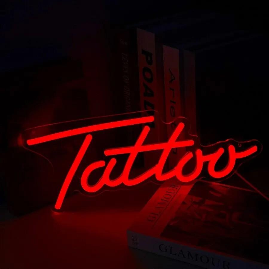 LED lamp neon stijl Tattoo Rood (37 x 15cm), Ophalen of Verzenden, Nieuw, Lichtbak of (neon) lamp