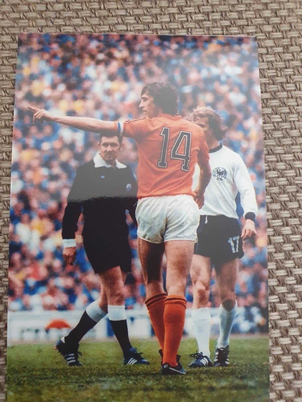 Johan Cruijff Nederlandselftal finale 1974, Ophalen of Verzenden, Zo goed als nieuw, Ajax, Poster, Plaatje of Sticker