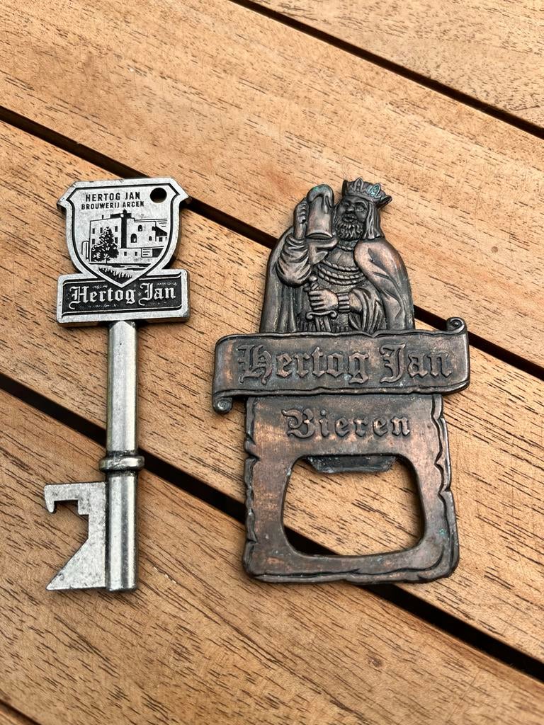 Hertog Jan Flessenopeners - Sleutel en Koning, Antiek en Kunst, Ophalen of Verzenden
