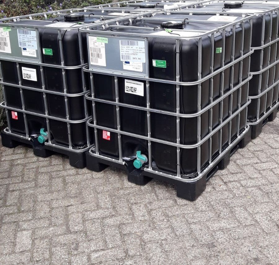 Te koop zwarte ibc container 1000 liter vaten, Kunststof, Met kraantje, 150 liter of meer, Nieuw